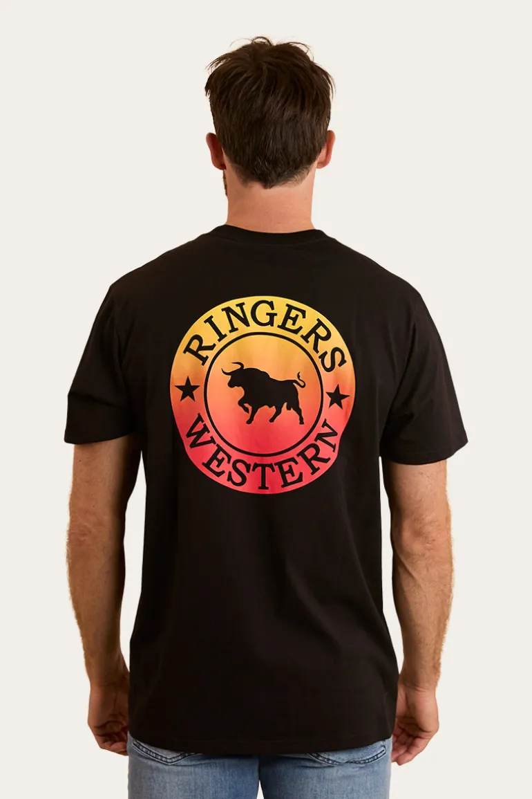 Signature Bull Mens Loose T-Shirt - Black Fade