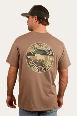 Signature Bull Mens Loose Fit T-Shirt - Mushroom/Camo