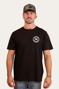 Signature Bull Mens Loose Fit T-Shirt - Black/White