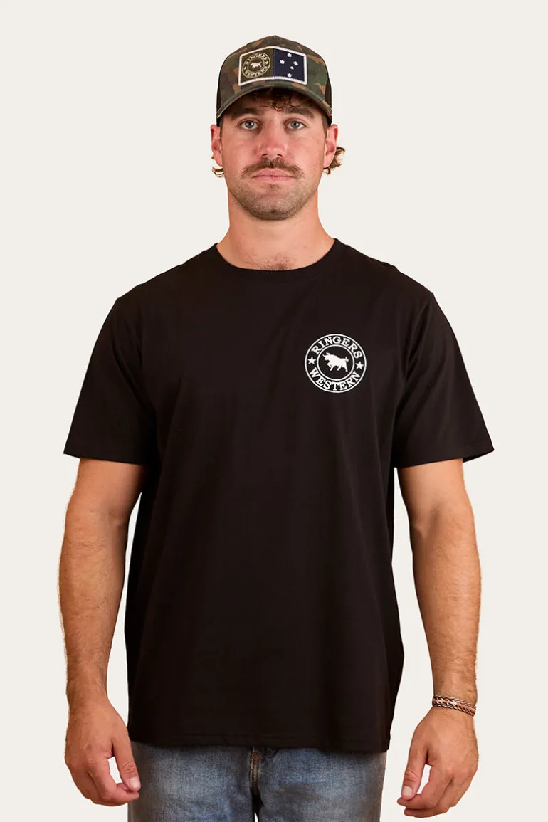 Signature Bull Mens Loose Fit T-Shirt - Black/White
