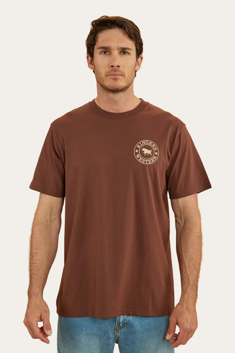 Signature Bull Mens Loose Fit T-Shirt - Chocolate/Dark Sand