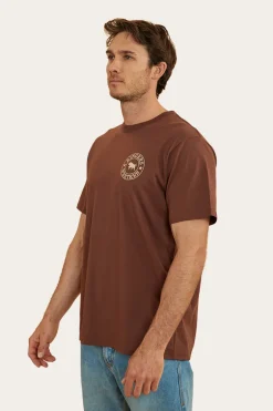Signature Bull Mens Loose Fit T-Shirt - Chocolate/Dark Sand