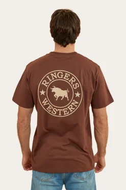 Signature Bull Mens Loose Fit T-Shirt - Chocolate/Dark Sand