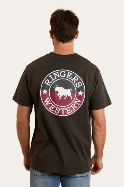 Signature Bull Mens Loose T-Shirt - Charcoal / Split