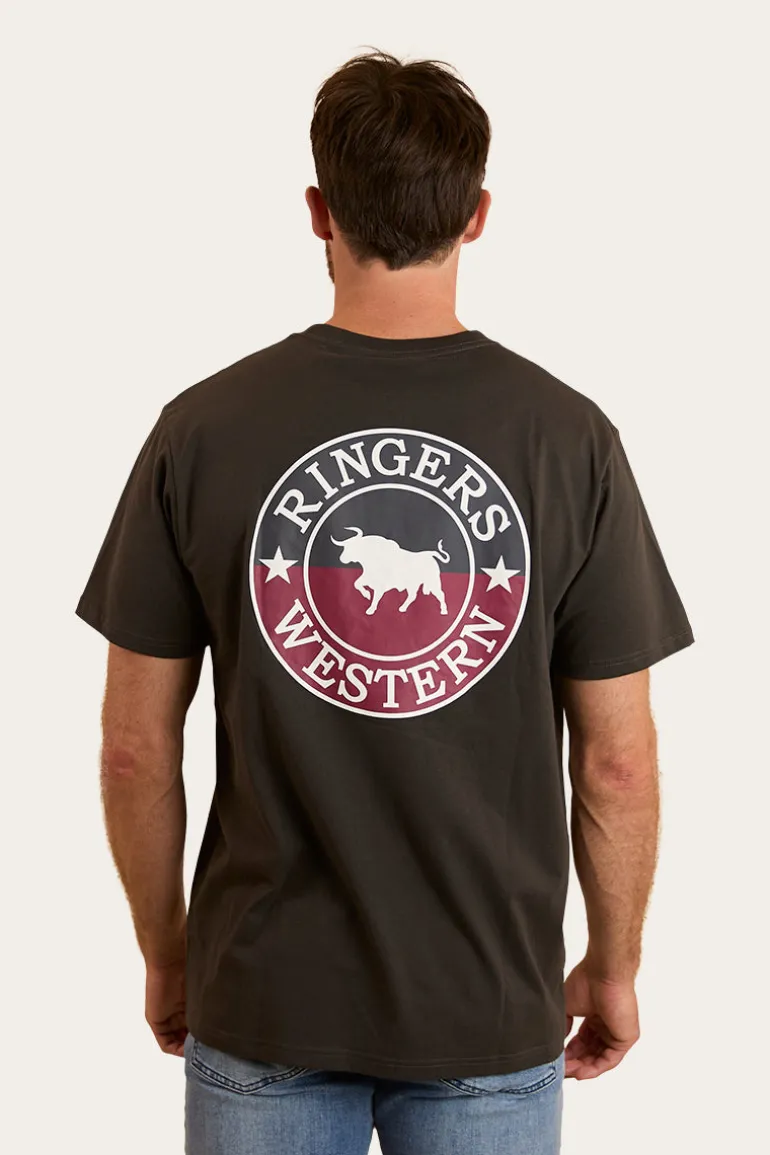 Signature Bull Mens Loose T-Shirt - Charcoal / Split