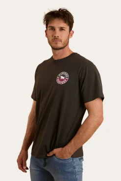 Signature Bull Mens Loose T-Shirt - Charcoal / Split