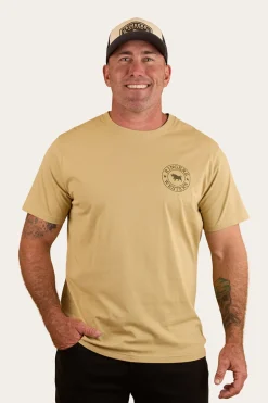 Signature Bull Mens Loose T-Shirt - Pale Olive / Military Green