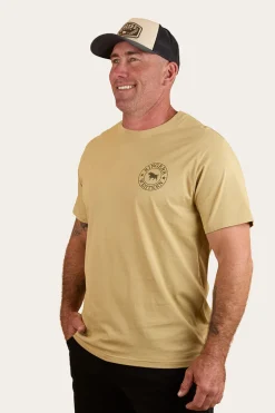 Signature Bull Mens Loose T-Shirt - Pale Olive / Military Green
