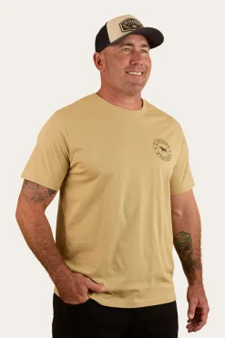 Signature Bull Mens Loose T-Shirt - Pale Olive / Military Green