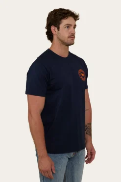 Signature Bull Mens Loose Fit T-Shirt - Navy/Orange