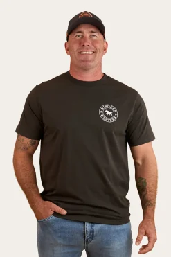 Signature Bull Mens Loose Fit T-Shirt - Charcoal / White