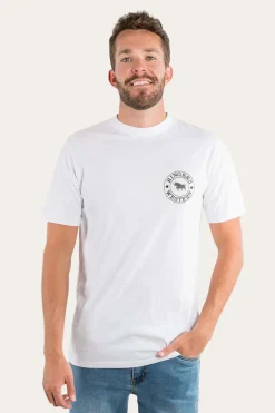 Signature Bull Mens Loose Fit T-Shirt - White/Black