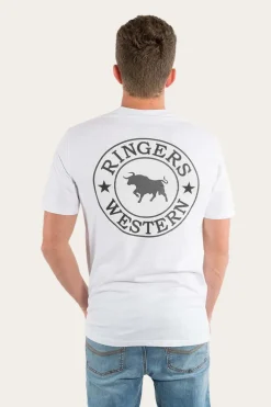 Signature Bull Mens Loose Fit T-Shirt - White/Black