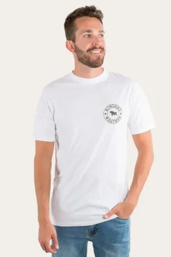 Signature Bull Mens Loose Fit T-Shirt - White/Black