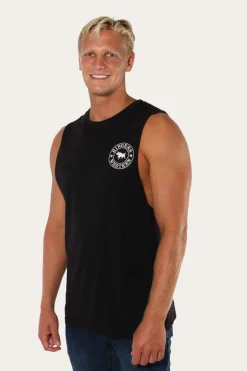 Signature Bull Mens Muscle Tank - Black/White