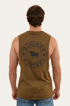 Signature Bull Mens Muscle Tank - Military Green