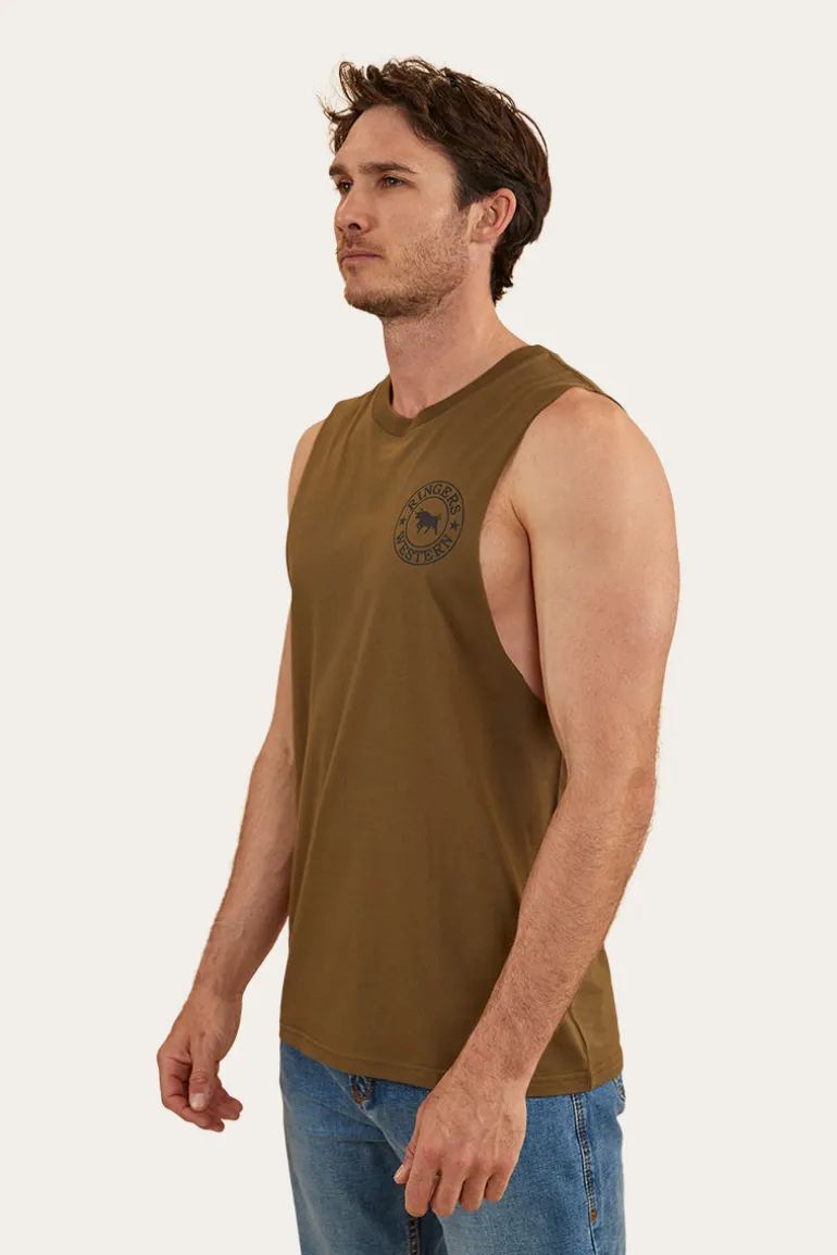 Signature Bull Mens Muscle Tank - Military Green