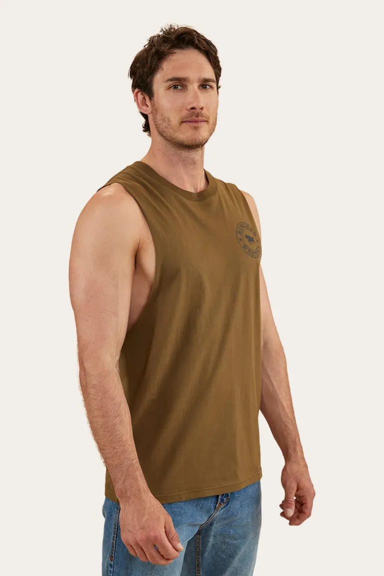 Signature Bull Mens Muscle Tank - Military Green
