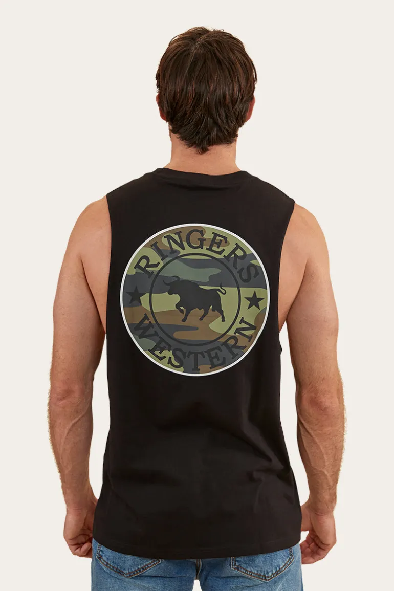 Signature Bull Mens Muscle Tank - Black/Camo