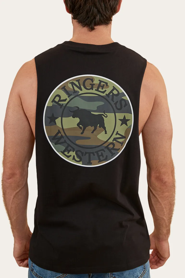Signature Bull Mens Muscle Tank - Black/Camo