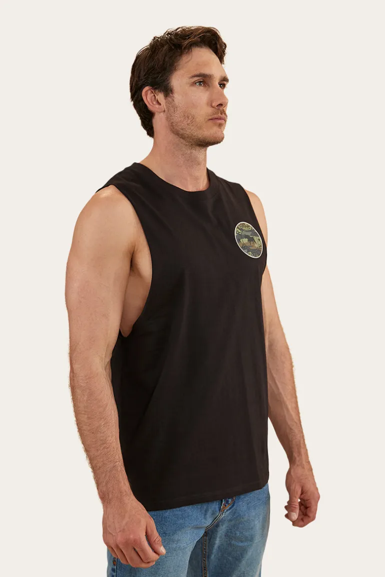Signature Bull Mens Muscle Tank - Black/Camo