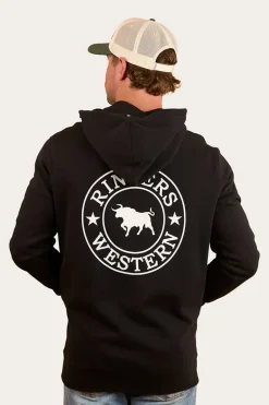 Signature Bull Mens Pullover Hoodie - Black/White