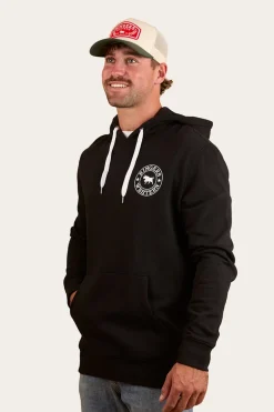 Signature Bull Mens Pullover Hoodie - Black/White
