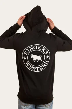 Signature Bull Mens Pullover Hoodie - Black/White