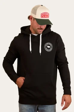 Signature Bull Mens Pullover Hoodie - Black/White