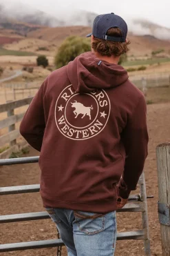 Signature Bull Mens Pullover Hoodie - Chocolate / Dark Sand