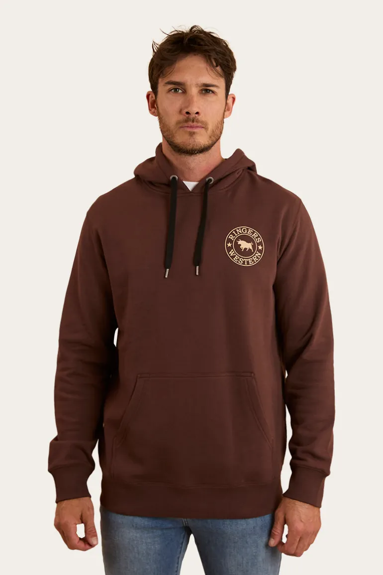 Signature Bull Mens Pullover Hoodie - Chocolate / Dark Sand