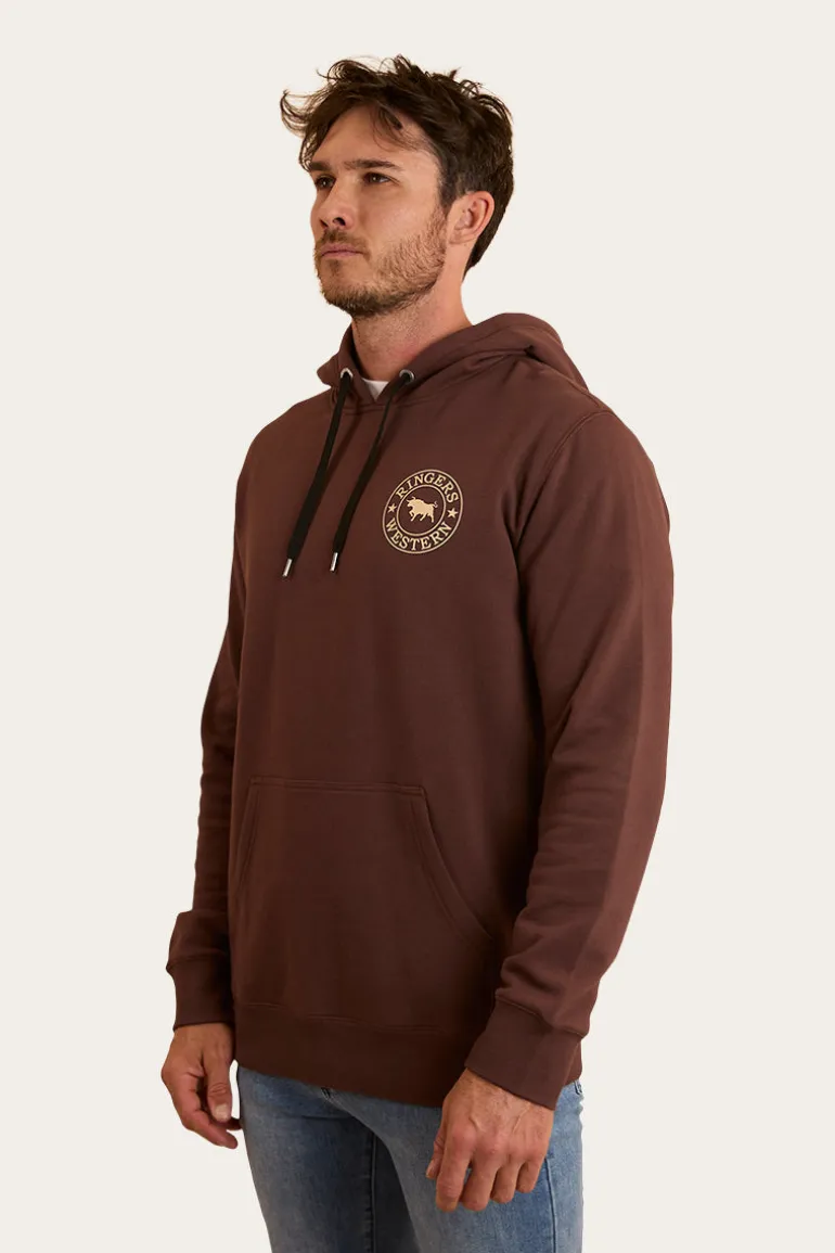 Signature Bull Mens Pullover Hoodie - Chocolate / Dark Sand