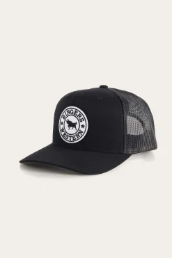 Signature Bull Trucker Black with Black & White Patch