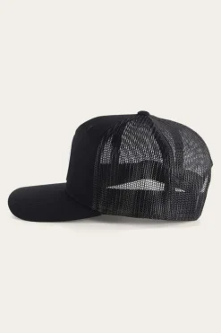 Signature Bull Trucker Black with Black & White Patch