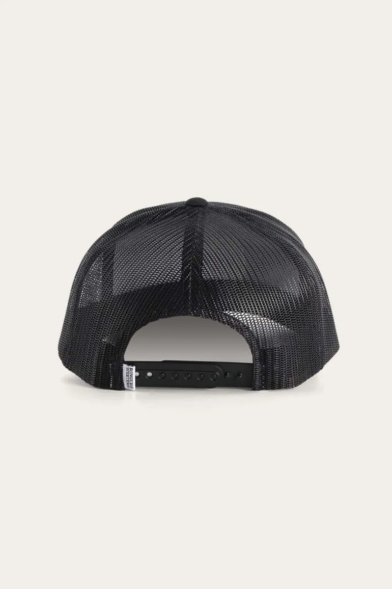 Signature Bull Trucker Black with Black & White Patch