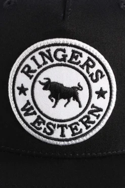 Signature Bull Trucker Black with Black & White Patch