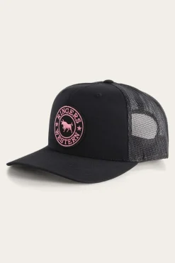 Signature Bull Trucker Black with Black & Pink Patch