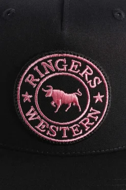 Signature Bull Trucker Black with Black & Pink Patch