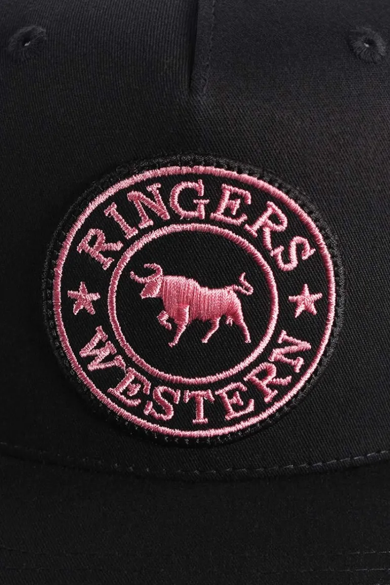 Signature Bull Trucker Black with Black & Pink Patch