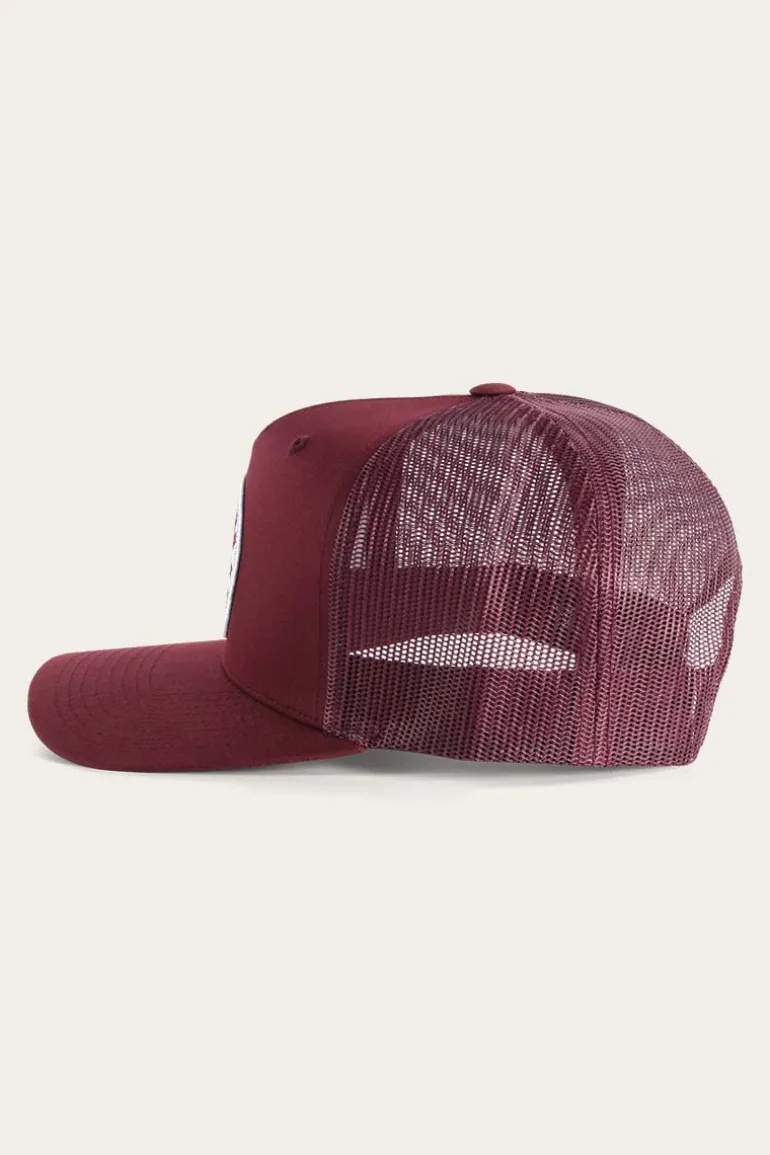 Signature Bull Trucker Burgundy with Burgundy & White Patch