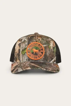 Signature Bull Trucker Cap - Leaf Camo/Orange