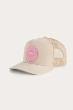 Signature Bull Trucker Cap - Bone/Pink