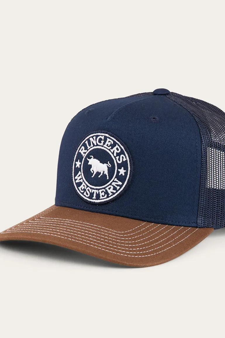Signature Bull Trucker Cap - Navy / Chocolate