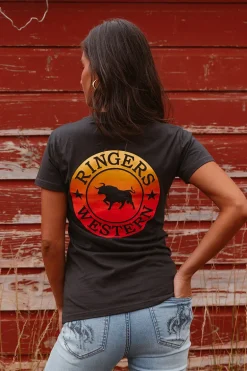 Signature Bull Womens Classic Fit T-Shirt - Charcoal Fade