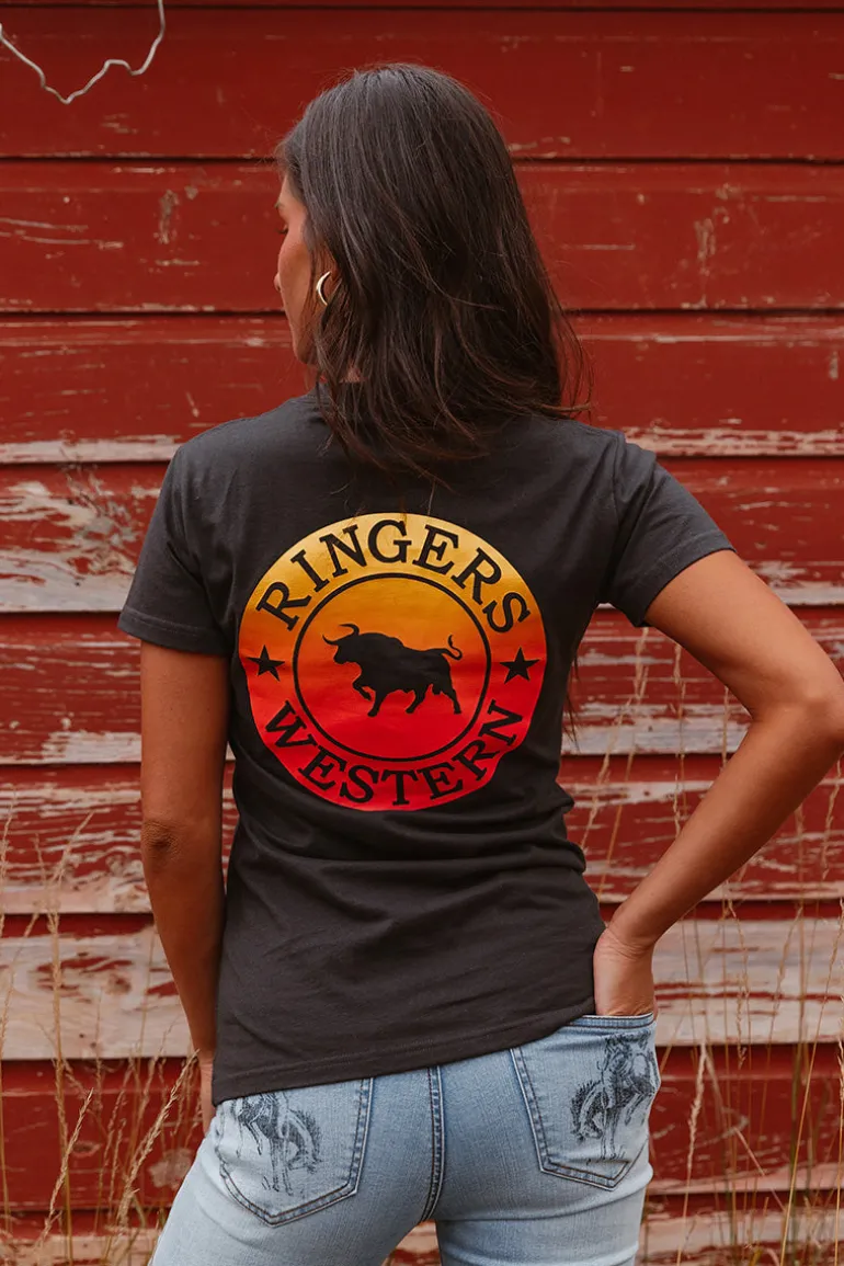 Signature Bull Womens Classic Fit T-Shirt - Charcoal Fade
