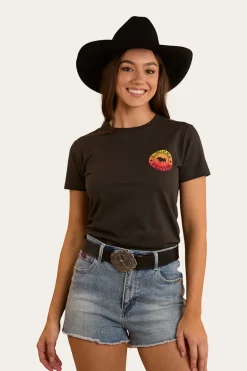 Signature Bull Womens Classic Fit T-Shirt - Charcoal Fade