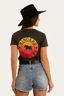 Signature Bull Womens Classic Fit T-Shirt - Charcoal Fade
