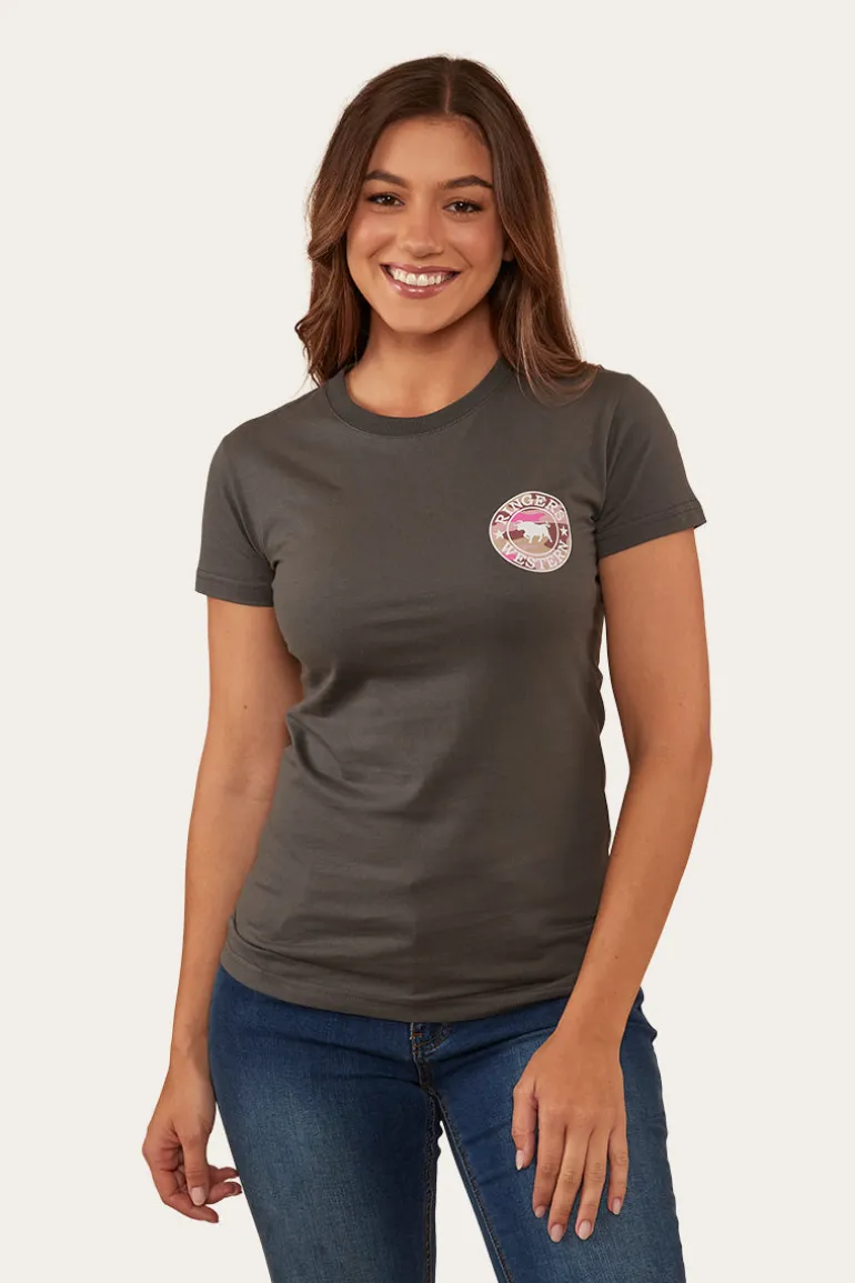 Signature Bull Womens Classic Fit T-Shirt - Vintage Black/Pink Camo