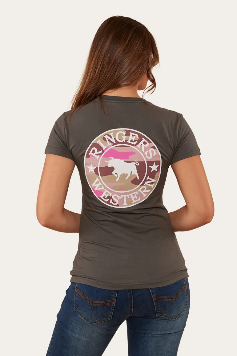 Signature Bull Womens Classic Fit T-Shirt - Vintage Black/Pink Camo
