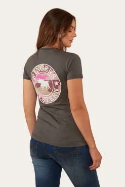Signature Bull Womens Classic Fit T-Shirt - Vintage Black/Pink Camo